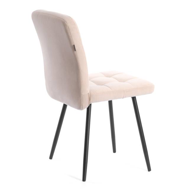 Комплект кресло+стул Медео/Medeo LT, велюр, бежевый/черный, 7 бежевый/черный флок