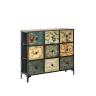 Комод Leset Лунет 9 ящ. Чёрный Мульти зеленый