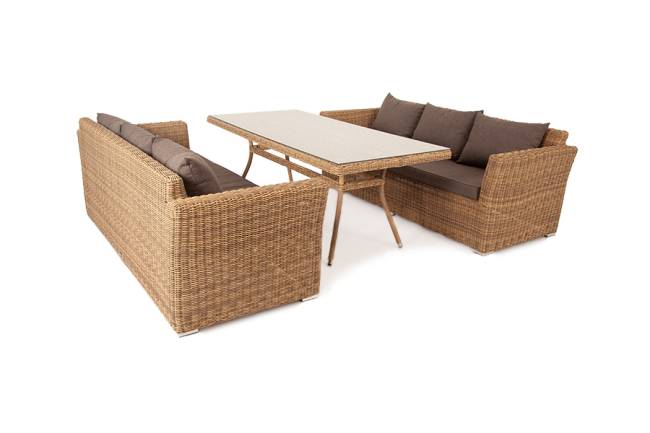 "Мокко Дабл" обеденная группа из искусственного ротанга, цвет соломенный "Мокко Дабл" обеденная группа из искусственного ротанга, цвет соломенный