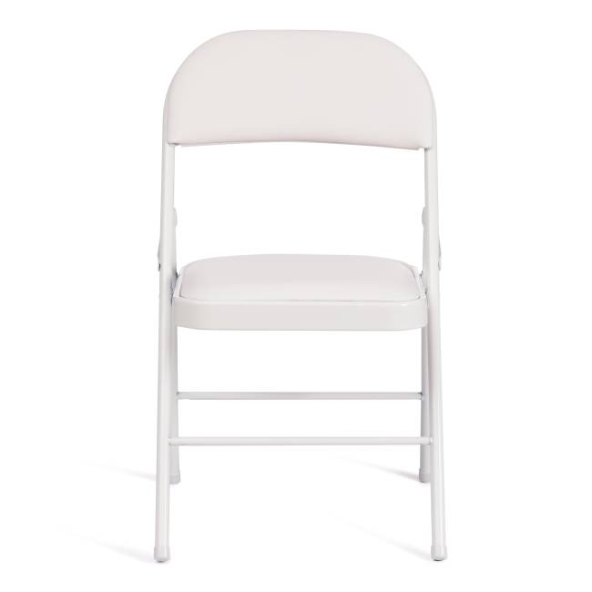 Стул складной Фолдер/Folder (мод.3022G)/1 шт. в упаковке каркас: металл, сиденье/спинка: экокожа, 46.5х47.5х79см, белый/белый белый каркас: металл, сиденье/спинка: экокожа
