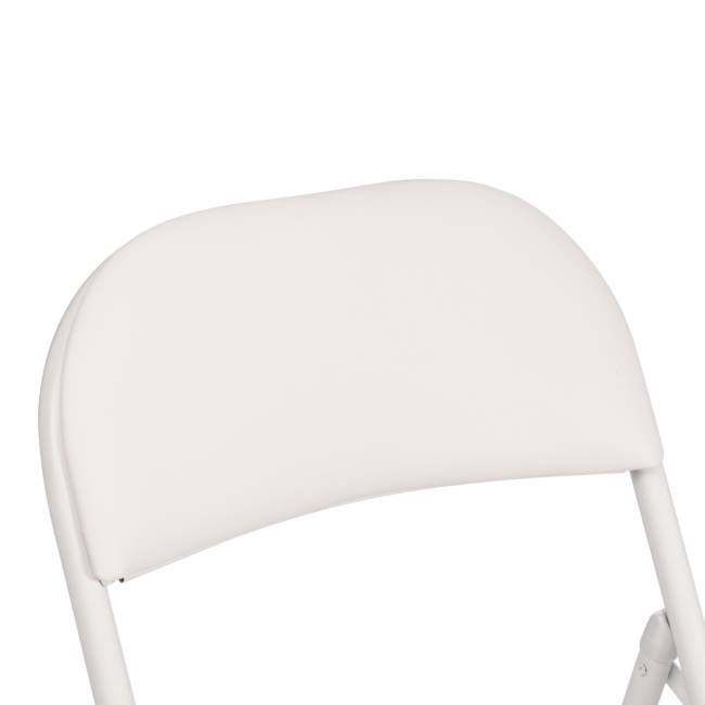 Стул складной Фолдер/Folder (мод.3022G)/1 шт. в упаковке каркас: металл, сиденье/спинка: экокожа, 46.5х47.5х79см, белый/белый белый каркас: металл, сиденье/спинка: экокожа