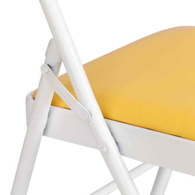 Стул складной FOLDER (mod. 3022G) / 1 шт. в упаковке каркас: металл, сиденье/спинка: экокожа, 46.5 х 47.5 х 79 см, yellow (желтый) / white (белый) желтый, белый каркас: металл, сиденье/спинка: экокожа