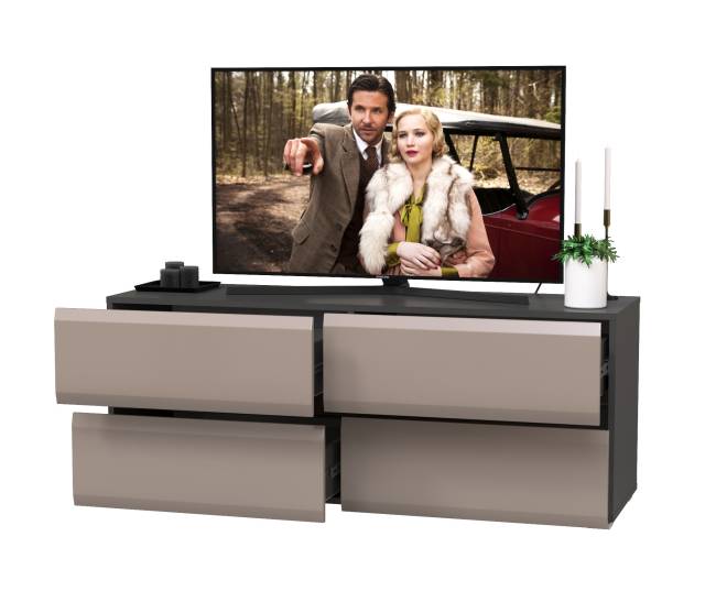 Тумба под ТВ Сидней 13.63 цвет антрацит/МДФ веллюто капучино Тумба под ТВ Сидней 13.63 цвет антрацит/МДФ веллюто капучино