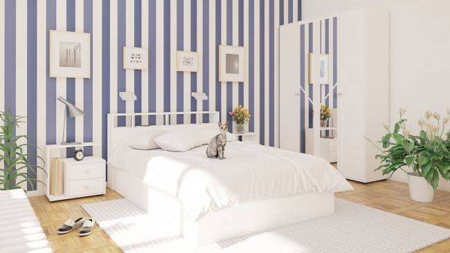 Кровать Камелия 1400 цвет белый