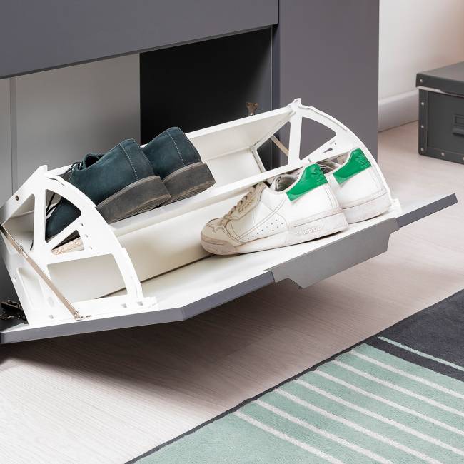 Тумба для обуви Октава 16.127 цвет серый графит/дуб крафт золотой