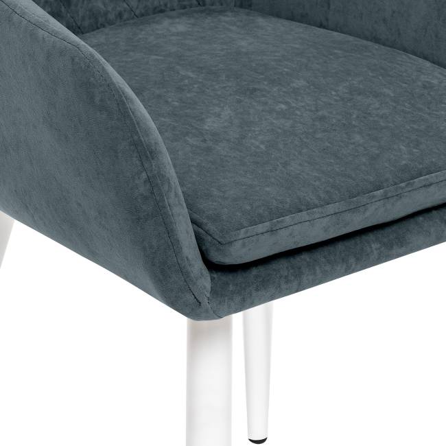 Стул с подлокотниками Leset Слим, каркас Белый, велюр Темно-зеленый Темно-зеленый Белый