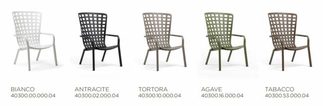 Лаунж-кресло пластиковое Folio антрацит 720х810-925х1130-1065 мм