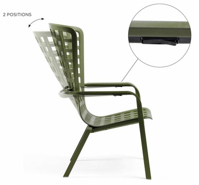 Лаунж-кресло пластиковое Folio антрацит 720х810-925х1130-1065 мм