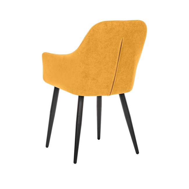 Стул с подлокотниками Leset Слим, каркас Черный, велюр Горчица Горчица Черный Стул с подлокотниками Leset Слим, каркас Черный, велюр Горчица Горчица Черный