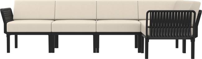 Комплект пластиковой мебели Portofino Lounge Corner черный, бежевый Комплект пластиковой мебели Portofino Lounge Corner черный, бежевый