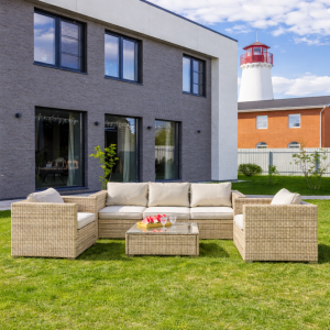 Лаунж-зона KARL с трёхместным диваном (бежевая)