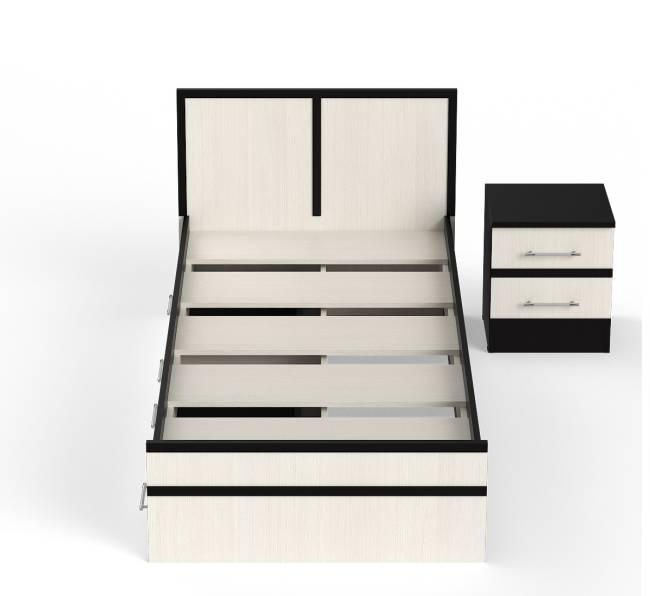 Кровать с ящиками 900 с тумбой Сакура цвет венге/дуб лоредо Кровать с ящиками 900 с тумбой Сакура цвет венге/дуб лоредо
