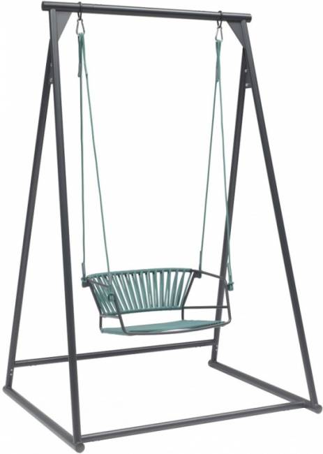 Качели плетеные Lisa Swing антрацит, ментоловый 1450х1200х2220 мм