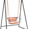Качели плетеные Lisa Swing голубой, оранжевый 1450х1200х2220 мм