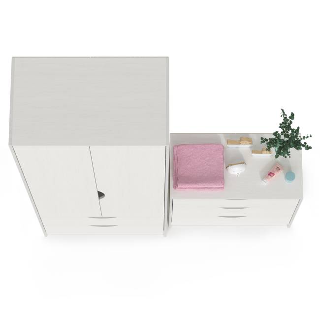 Детский шкаф для одежды с комодом Уна цвет белый Детский шкаф для одежды с комодом Уна цвет белый