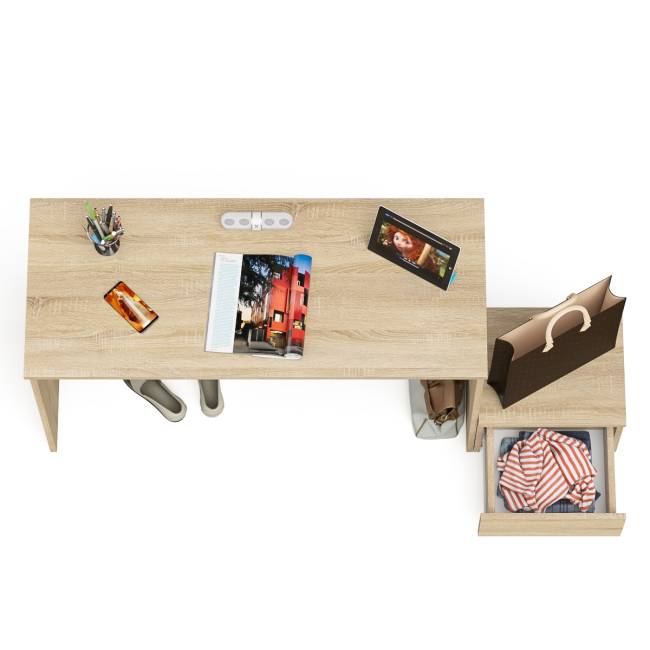 Стол письменный Мори с тумбой ТМП400.1 цвет дуб сонома