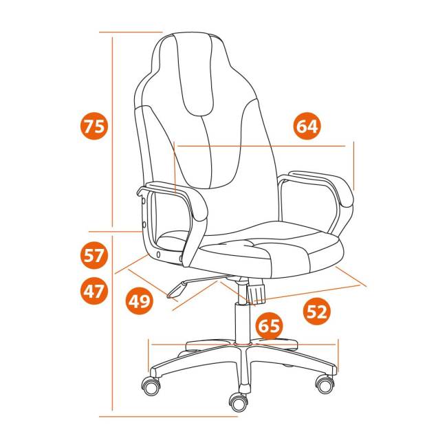 Кресло Нео 2/Neo 2 (22) кож/зам, черный, 36-6 черный кож/зам
