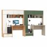 Два стола письменных Лайт 03.243Н цвет дуб крафт золотой/белый премиум/сатин/дымчатый зелёный Два стола письменных Лайт 03.243Н цвет дуб крафт золотой/белый премиум/сатин/дымчатый зелёный