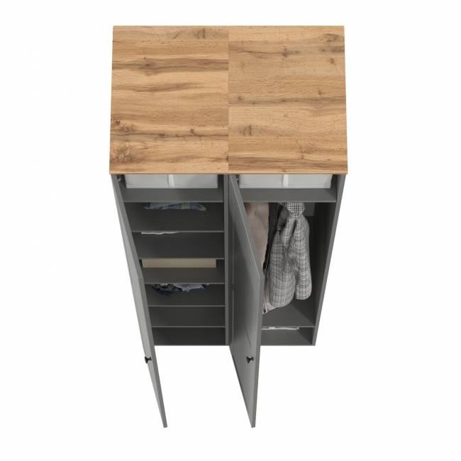 Два шкафа-пенала Остин цвет серый графит/дуб крафт золотой