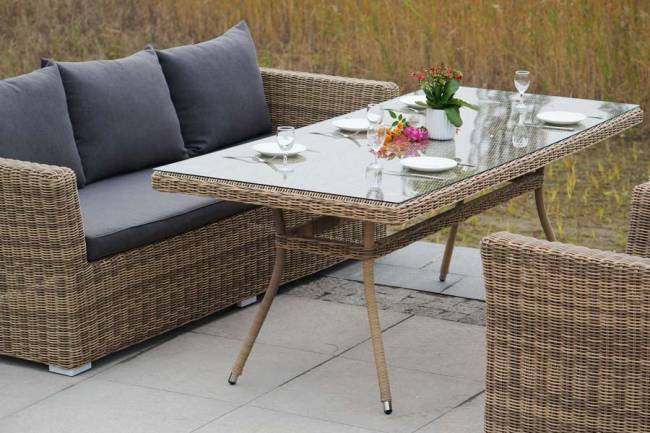 "Моккачино" обеденная группа из искусственного ротанга, цвет соломенный "Моккачино" обеденная группа из искусственного ротанга, цвет соломенный