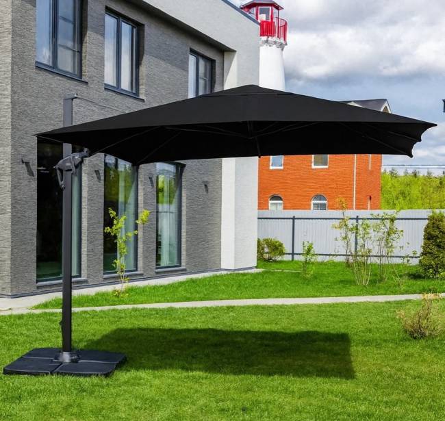 Зонт SKY BLACK квадратный в комплекте с утяжелителями