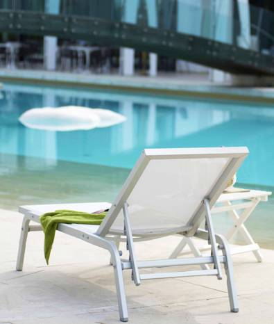 Шезлонг-лежак металлический Navy серебристый 2000х600х1000 мм Шезлонг-лежак металлический Navy серебристый 2000х600х1000 мм