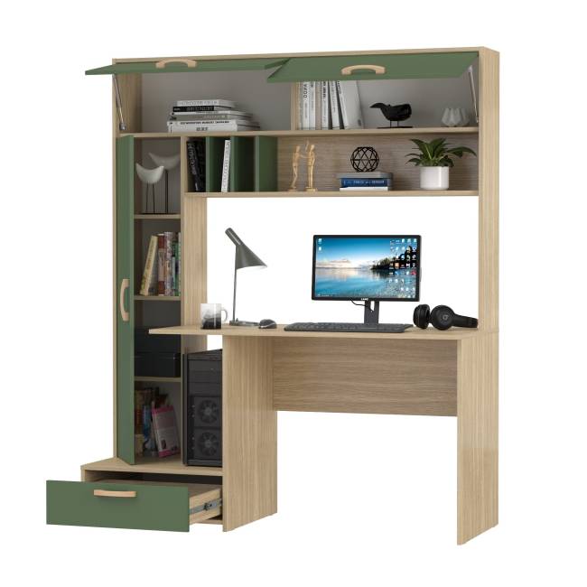 Письменный стол Лайт 03.243Н цвет плэйн/дымчатый зелёный Письменный стол Лайт 03.243Н цвет плэйн/дымчатый зелёный