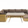 "Лунго" обеденная группа угловая из искусственного ротанга, цвет соломенный