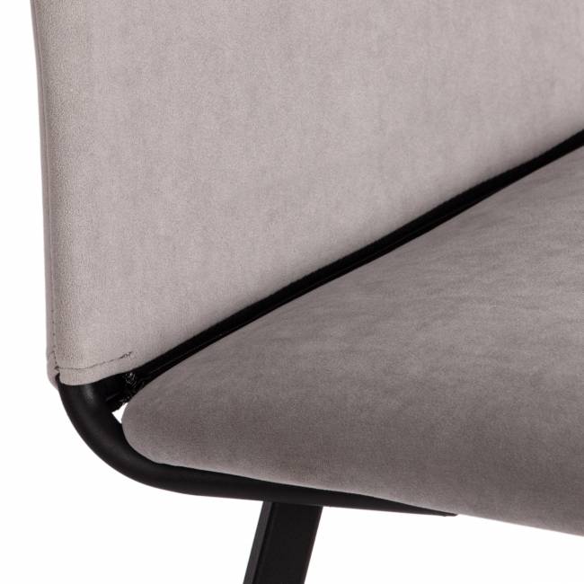 Стул обеденный La Rousse флок , серый/черный, 29, 49х50х93 серый флок