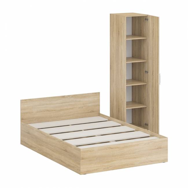 Кровать двуспальная 1400 с пеналом Стандарт цвет дуб сонома Кровать двуспальная 1400 с пеналом Стандарт цвет дуб сонома
