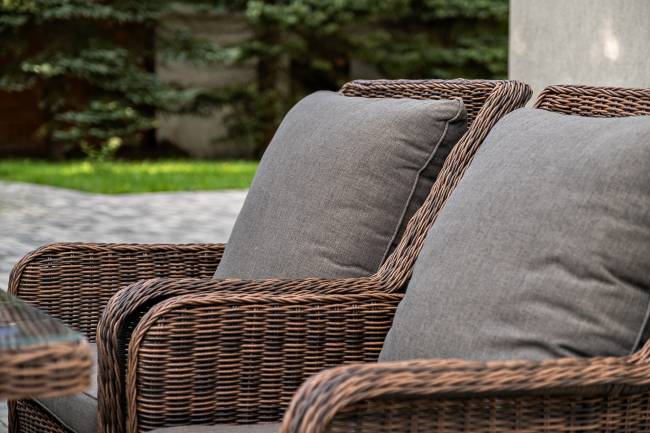 "Гляссе" обеденная группа из искусственного ротанга, цвет коричневый "Гляссе" обеденная группа из искусственного ротанга, цвет коричневый