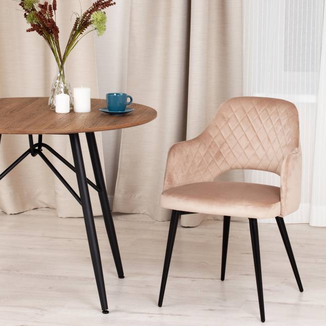 Кресло Валькириа/Valkyria (мод. 711) ткань/металл, 55х55х80см, бежевый бархат 5/черный (Комплект из 4 шт.) бежевый ткань/металл Кресло Валькириа/Valkyria (мод. 711) ткань/металл, 55х55х80см, бежевый бархат 5/черный (Комплект из 4 шт.) бежевый ткань/металл