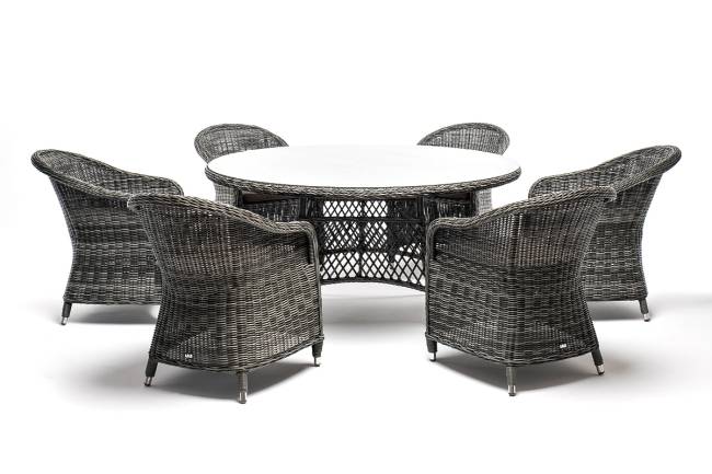 "Эспрессо - 150 R" обеденная группа плетеная, цвет графит "Эспрессо - 150 R" обеденная группа плетеная, цвет графит