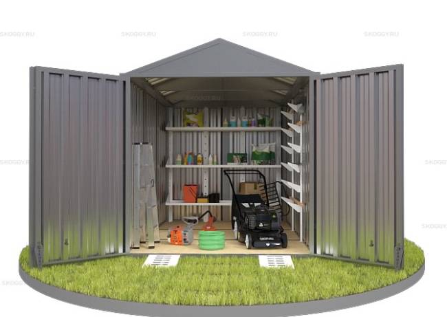 Хозблок SKOGGY секционный с двускатной крышей 3 х 2 м, цинковый Хозблок SKOGGY секционный с двускатной крышей 3 х 2 м, цинковый