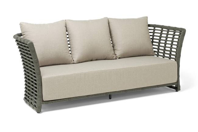 "Валенсия" диван из искусственного ротанга трехместный, цвет серый