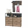 Два комода с нишей и тремя ящиками и вешалкой для одежды Трувор цвет дуб гранж песочный/интра Два комода с нишей и тремя ящиками и вешалкой для одежды Трувор цвет дуб гранж песочный/интра