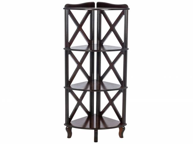 Этажерка-стеллаж угловая Джульетта-3 орех