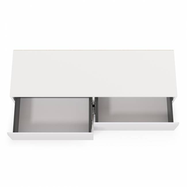 Тумба под ТВ Сидней 13.63 цвет белый/чёрный/МДФ белый глянец Тумба под ТВ Сидней 13.63 цвет белый/чёрный/МДФ белый глянец