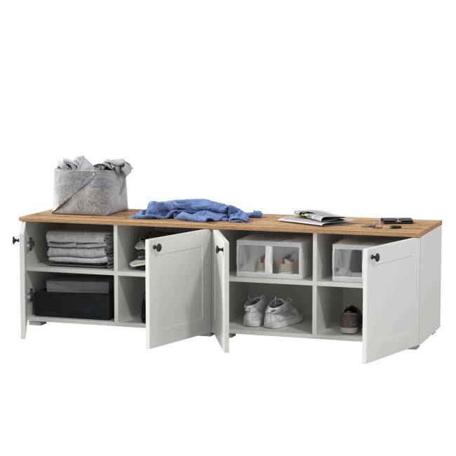 Две тумбы Остин 13.257 цвет белый шагрень/дуб крафт золотой