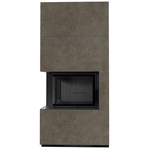 Каминокомплект Kratki PRO FLOKI FOKOS PIOMBO угловое стекло слева