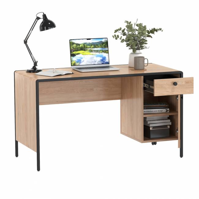 Стол письменный Брюс 12.157 цвет чёрный/Battle rock Santiago/столешница МДФ ель карпатская Стол письменный Брюс 12.157 цвет чёрный/Battle rock Santiago/столешница МДФ ель карпатская