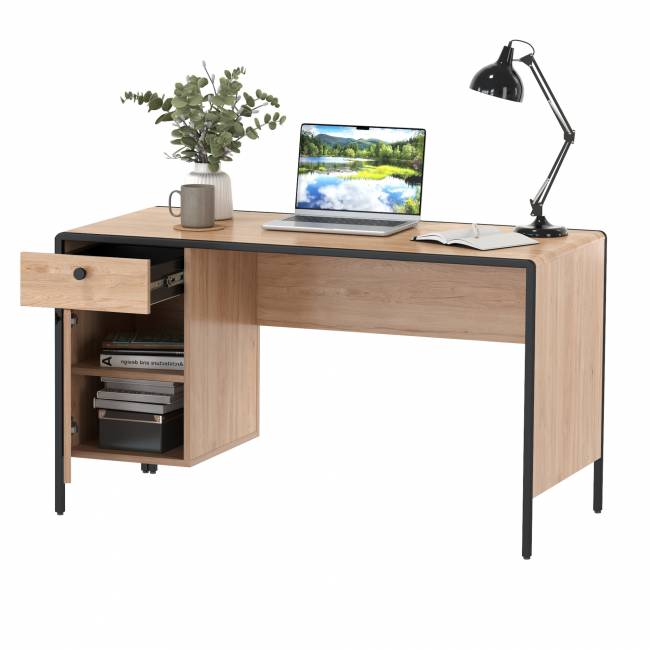 Стол письменный Брюс 12.157 цвет чёрный/Battle rock Santiago/столешница МДФ ель карпатская Стол письменный Брюс 12.157 цвет чёрный/Battle rock Santiago/столешница МДФ ель карпатская