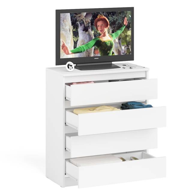 Комод четыре ящика Мори МК800.4 цвет белый