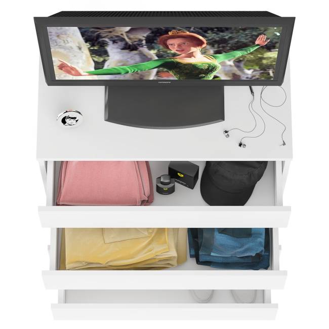 Комод четыре ящика Мори МК800.4 цвет белый