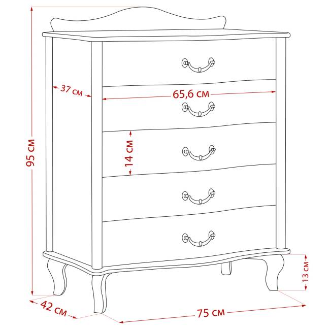 Комод Leset "Джульетта" Дуб шампань