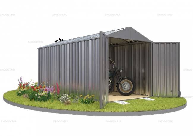 Хозблок SKOGGY секционный с двускатной крышей 5 х 2 м, цинковый Хозблок SKOGGY секционный с двускатной крышей 5 х 2 м, цинковый