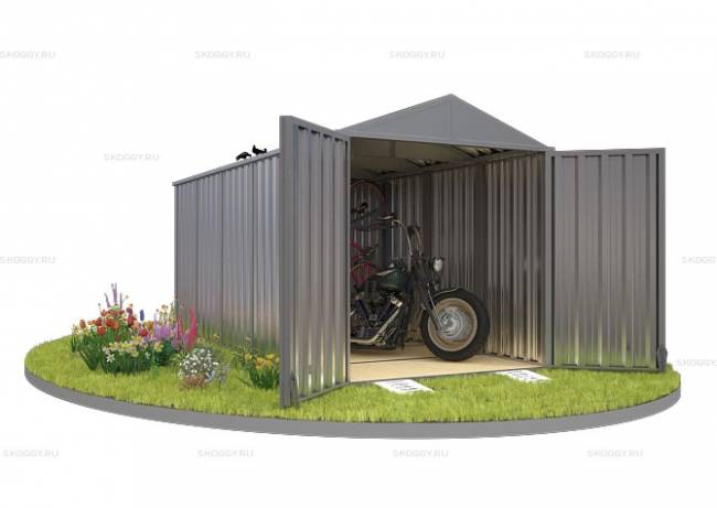 Хозблок SKOGGY секционный с двускатной крышей 5 х 2 м, цинковый Хозблок SKOGGY секционный с двускатной крышей 5 х 2 м, цинковый