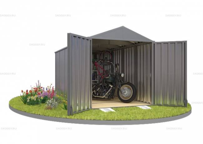 Хозблок SKOGGY секционный с двускатной крышей 5 х 2 м, цинковый Хозблок SKOGGY секционный с двускатной крышей 5 х 2 м, цинковый