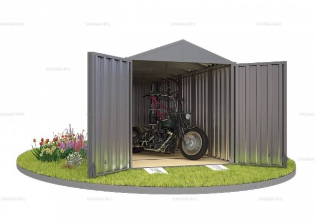 Хозблок SKOGGY секционный с двускатной крышей 5 х 2 м, цинковый Хозблок SKOGGY секционный с двускатной крышей 5 х 2 м, цинковый