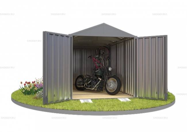 Хозблок SKOGGY секционный с двускатной крышей 5 х 2 м, цинковый Хозблок SKOGGY секционный с двускатной крышей 5 х 2 м, цинковый